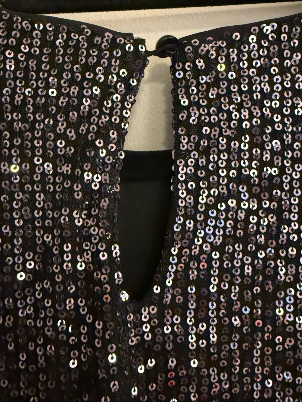 Anthropologie Black Sequin Long Sleeve Blouse Sparkle Party Top - Picture 7 of 8